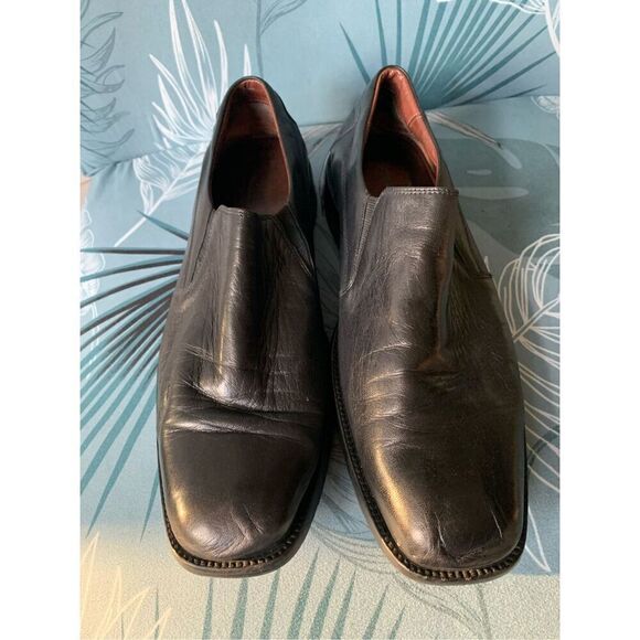 Johnston & Murphy LOAFER Black Leather Slip On Dress Shoes mens 13 M